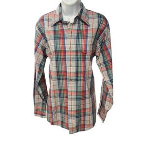 Gant Foxhunt Plaid Button Down Shirt Men's Size M‎ Long Sleeve Cotton Polyester
